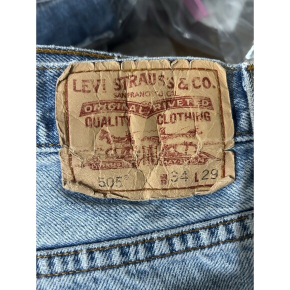 Vintage 2000’s Levi’s 505 Light Wash Straight Fit Jeans Men’s Size 34x29 Y2K - Picture 3 of 8